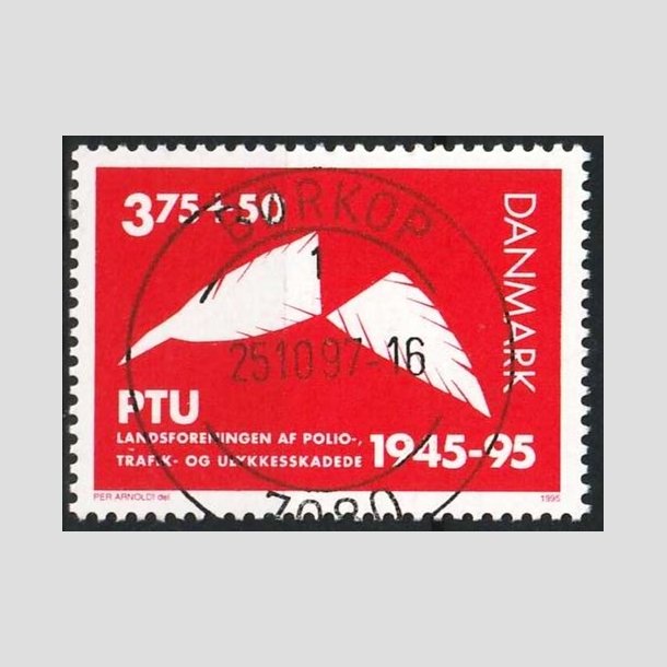 FRIMRKER DANMARK | 1995 - AFA 1096 - PTU - 3,75 Kr. + 50 re rd - Pragt Stemplet Brkop