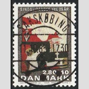 FRIMRKER DANMARK | 1985 - AFA 843 - Sindslidendes Vel - 2,80 Kr. + 40 re flerfarvet - Lux Stemplet Sakskbing (Pragtmrke)