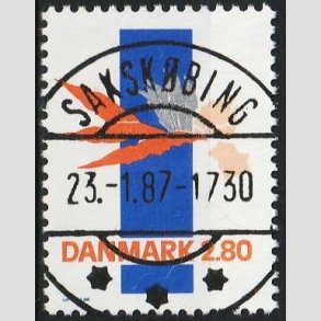 FRIMRKER DANMARK | 1987 - AFA 877 - Kunst - 2,80 Kr. flerfarvet - Lux Stemplet Sakskbing