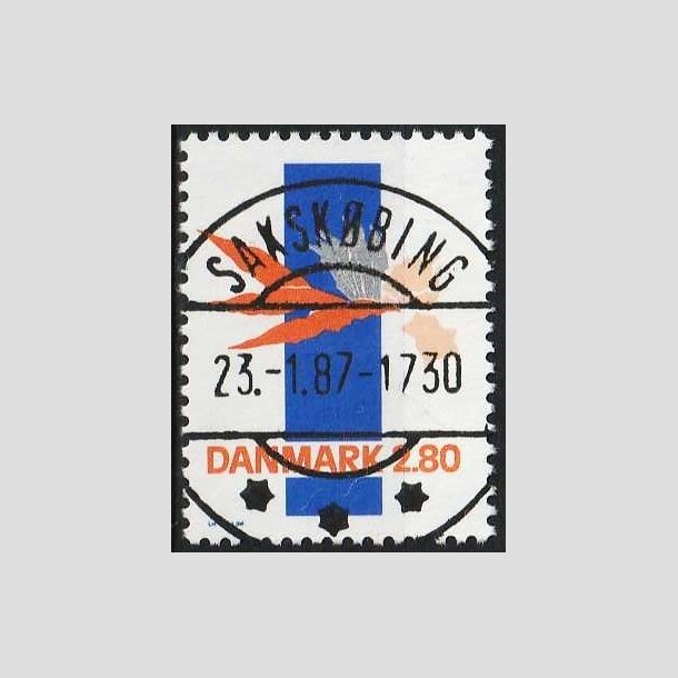 FRIMRKER DANMARK | 1987 - AFA 877 - Kunst - 2,80 Kr. flerfarvet - Lux Stemplet Sakskbing