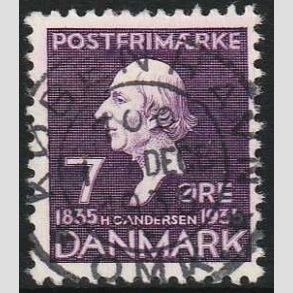 FRIM�RKER DANMARK | 1935 - AFA 224 - H. C. Andersen 7 �re lilla - Lux Stemplet