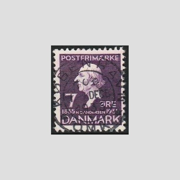 FRIMRKER DANMARK | 1935 - AFA 224 - H. C. Andersen 7 re lilla - Lux Stemplet