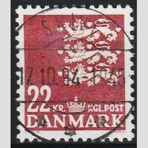 FRIMRKER DANMARK | 1987 - AFA 876 - Rigsvben 22 Kr. matrd - Lux Stemplet Skive
