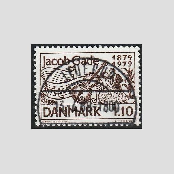 FRIMRKER DANMARK | 1979 - AFA 692 - Jacab Gade komponist - 1,10 Kr. brun - Pragt Stemplet Jyderup