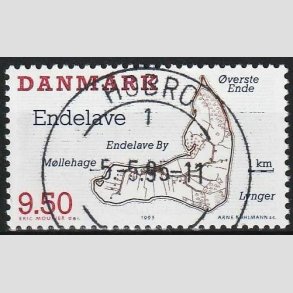 FRIMRKER DANMARK | 1995 - AFA 1089 - Danske smer - 9,50 Kr. flerfarvet - Pragt Stemplet Hobro