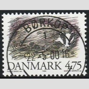 FRIM�RKER DANMARK | 1994 - AFA 1077 - Truede danske dyr - 4,75 Kr. Gr�vling - Pragt Stemplet B�rkop