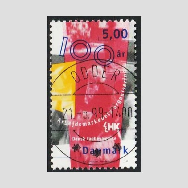 FRIMRKER DANMARK | 1998 - AFA 1167 - Arbejdsmarkedet - 5,00 Kr. flerfarvet - Lux Stemplet Odder