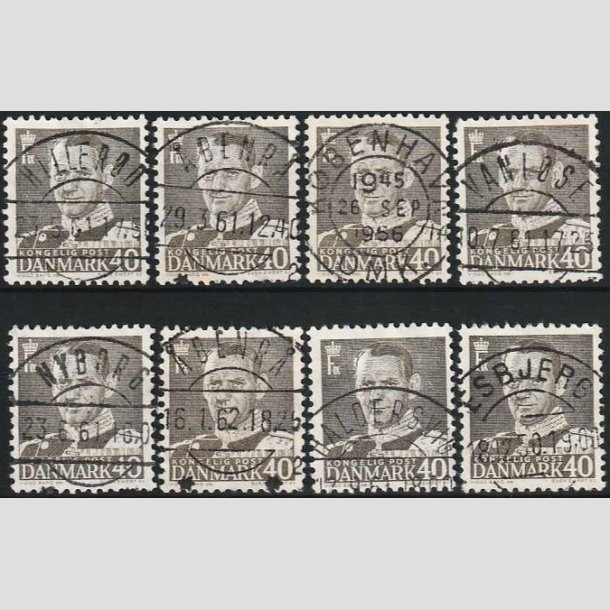 FRIMRKER DANMARK | 1950 - AFA 322 - Fr. IX 40 re gr x 8 stk. - Lux Stemplet