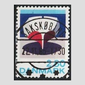 FRIMRKER DANMARK | 1985 - AFA 845 - Kunst Helge Refn - 2,80 Kr. flerfarvet - Lux Stemplet Sakskbing