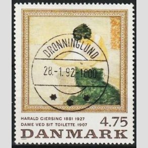 FRIMRKER DANMARK | 1991 - AFA 1005 - Harald Giersing - 4,75 Kr. flerfarvet - Lux Stemplet Dronninglund