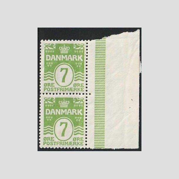 FRIMRKER DANMARK | 1926 - AFA 167 - 7 re lysgrn blgelinie i par - Postfrisk