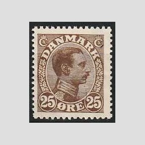 FRIMRKER DANMARK | 1913 - AFA 72 - Chr. X 25 re brun - Postfrisk