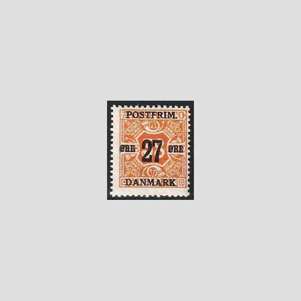 FRIMRKER DANMARK | 1918 - AFA 92 - 27 re/38 re orange - Postfrisk