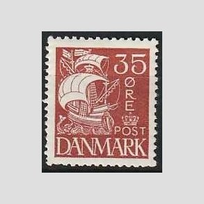 FRIM�RKER DANMARK | 1927 - AFA 173 - Karavel 35 �re brunr�d - Postfrisk