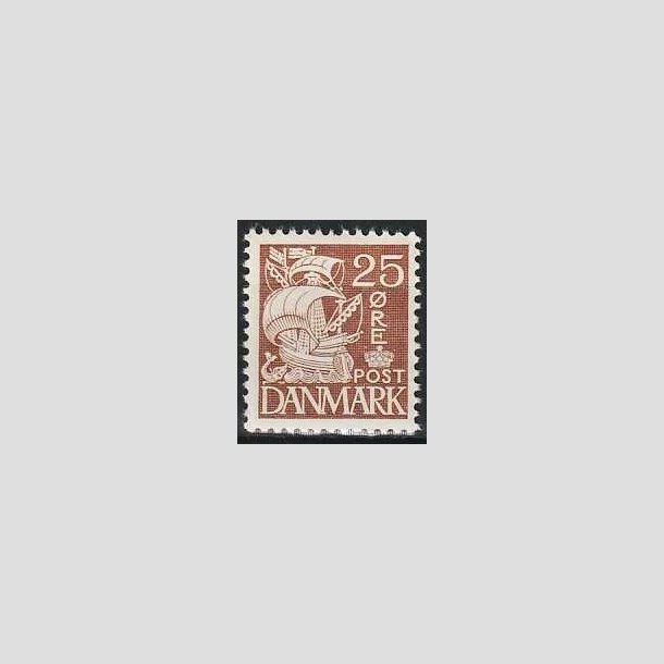 FRIMRKER DANMARK | 1934 - AFA 214 - Karavel 25 re brun Type I - Postfrisk