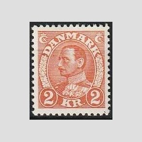 FRIMRKER DANMARK | 1934 - AFA 212 - Chr. X 2 Kr. brunrd - Postfrisk