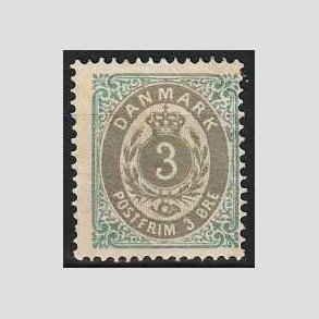 FRIM�RKER DANMARK | 1875 - AFA 22 - 3 �re bl�/gr� - Ubrugt
