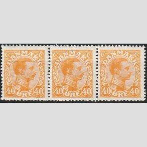 FRIMRKER DANMARK | 1925-26 - AFA 150 - Chr. X 40 re orange i 3-stribe - Postfrisk