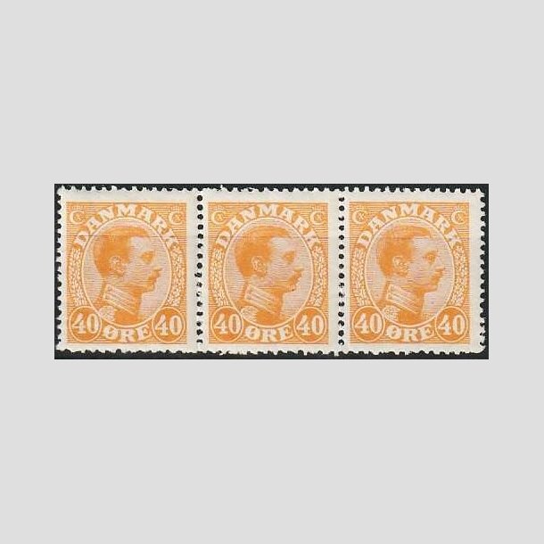 FRIMRKER DANMARK | 1925-26 - AFA 150 - Chr. X 40 re orange i 3-stribe - Postfrisk