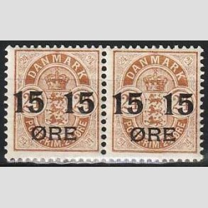 FRIMRKER DANMARK | 1904 - AFA 41 - 15/24 re brun provisorier i par - Postfrisk