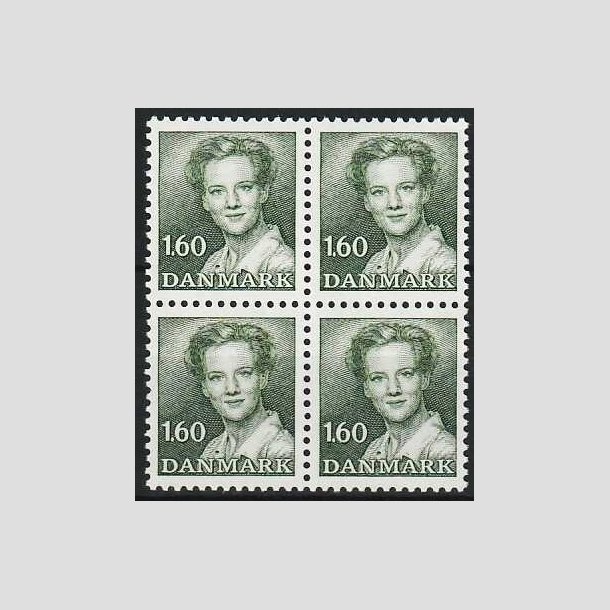 FRIMRKER DANMARK | 1982 - AFA 756 - Margrethe II - 1,60 Kr. grn i 4-blok - Postfrisk