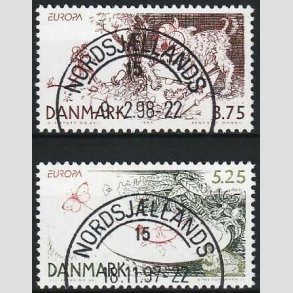 FRIMRKER DANMARK | 1997 - AFA 1156+1157 - Eventyr og legender - 3,75 + 5,00 Kr. - Pragt Stemplet