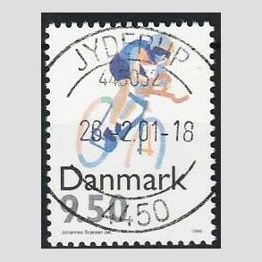 FRIMRKER DANMARK | 1996 - AFA 1114 - Sport - 9,50 Kr. flerfarvet - Pragt Stemplet Jyderup