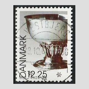 FRIMRKER DANMARK | 1997 - AFA 1163 - Dansk design - 12,25 Kr. Georg Jensen slvskl flerfarvet - Pragt Stemplet Vestbjerg