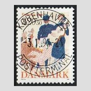 FRIMRKER DANMARK | 1989 - AFA 933 - Frelsens Hr - 3,20 Kr. + 50 re flerfarvet - Pragt Stemplet