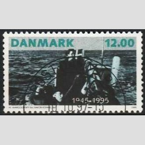 FRIMRKER DANMARK | 1995 - AFA 1094 - 50 ret for befrielsen - 12,00 Kr. flerfarvet - Pragt Stemplet
