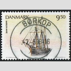 FRIM�RKER DANMARK | 1993 - AFA 1048 - Sejlskibe - 9,50 Kr. flerfarvet - Pragt Stemplet B�rkop