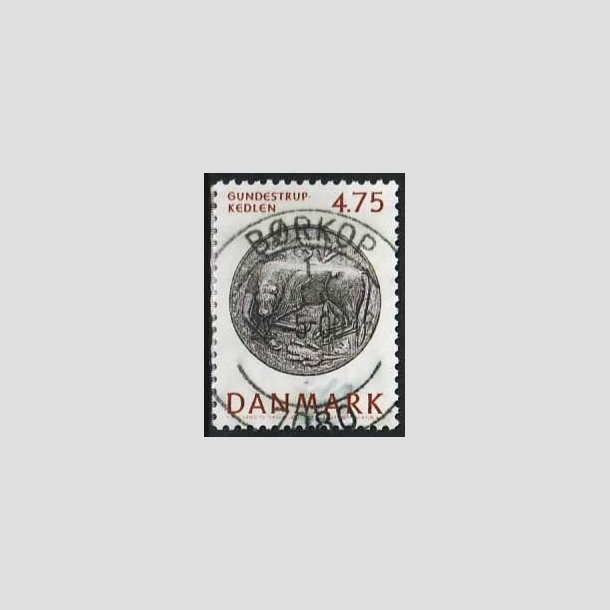 FRIMRKER DANMARK | 1992 - AFA 1009 - Nationalmuseets samlinger - 4,75 Kr. rd/sort - Lux Stemplet Brkop