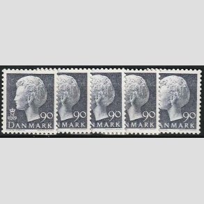 FRIMRKER DANMARK | 1979 - AFA 676 - Dronning Margrethe - 90 re blgr x 5 stk. - Postfrisk