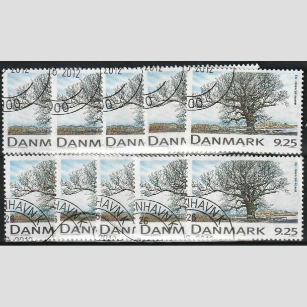 FRIMRKER DANMARK | 1999 - AFA 1199 - Danske lvtrer - 9,25 Kr. Eg x 10 stk. - Pnt hjrnestemplet