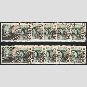 FRIMRKER DANMARK | 2002 - AFA 1329 - Kbenhavns Metro. - 5,50 Kr. flerfarvet x 10 stk. - Pnt hjrnestemplet 