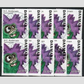 FRIMRKER DANMARK | 2014 - AFA 1789 - H.C. Andersen - 9,00 Kr. Tommelise x 10 stk. - Pnt Stemplet