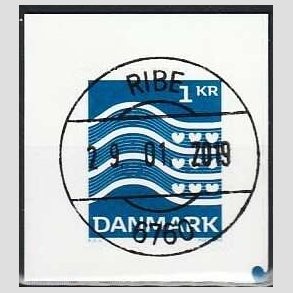 FRIM�RKER DANMARK | 2019 - AFA 1960 - Dagligm�rker - 1,00 kr. bl� - Lux Stemplet Ribe