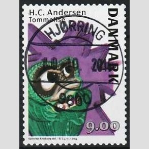 FRIMRKER DANMARK | 2014 - AFA 1789 - H.C. Andersen - 9,00 Kr. Tommelise - Lux Stemplet Hjrring