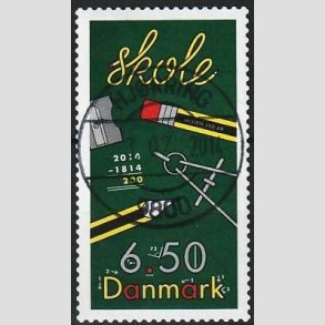 FRIMRKER DANMARK | 2014 - AFA 1785 - Skolen 200 r. - 6,50 Kr. flerfarvet - Pragt Stemplet Hjrring