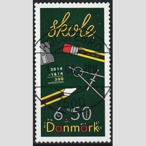 FRIMRKER DANMARK | 2014 - AFA 1785 - Skolen 200 r. - 6,50 Kr. flerfarvet - Pragt Stemplet Holstebro
