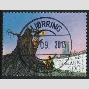 FRIM�RKER DANMARK | 2013 - AFA 1751 - H.C. Andersen - 6,00 Kr. flerfarvet - Pragt Stemplet Hj�rring