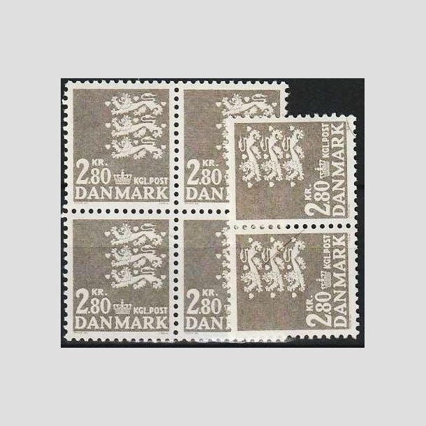 FRIMRKER DANMARK | 1967 - AFA 465F - Rigsvben - 2,80 Kr. gr x 6 stk. - Postfrisk