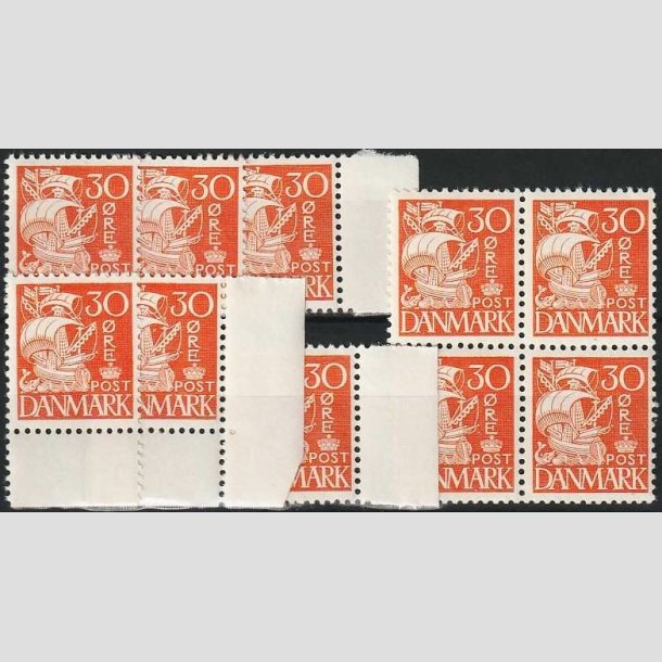 FRIMRKER DANMARK | 1940 - AFA 259 - Karavel - 30 re orange Type II x 10 stk. - Postfrisk