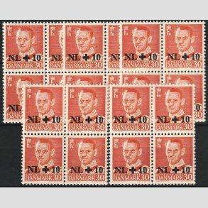 FRIMRKER DANMARK | 1953 - AFA 344 - Hollandshjlpen - NL +10/30 re rd x 20 stk. - Postfrisk