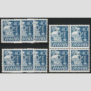 FRIMRKER DANMARK | 1940 - AFA 260 - Karavel - 40 re bl Type II x 10 stk. - Postfrisk