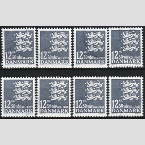 FRIMRKER DANMARK | 2004 - AFA 1375 - Lille Rigsvben - 12,50 Kr. stlgr x 8 stk. - Pnt stemplet