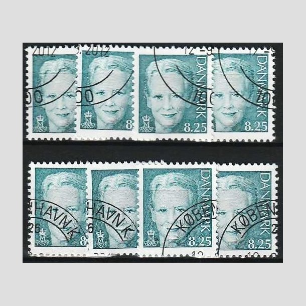 FRIMRKER DANMARK | 2006 - AFA 1489 - Dronning Margrethe II - 8,25 bl x 8 stk. - Pnt hjrnestemplet