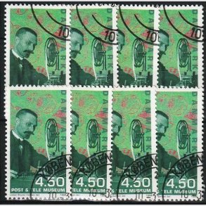 FRIMRKER DANMARK | 1998 - AFA 1177 - Post og Tele Museet - 4,50 Kr. flerfarvet x 8 stk. - Pnt hjrnestemplet