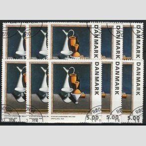 FRIMRKER DANMARK | 1993 - AFA 1057 - Maleriserie 6. - 5,00 Kr. Wilhelm Lundstrm x 10 stk. - Pnt hjrnestemplet