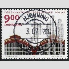 FRIM�RKER DANMARK | 2011 - AFA 1677 - KBH Hovedbaneg�rd 100 �r - 9,00 Kr. flerfarvet - Pragt Stemplet Hj�rring
